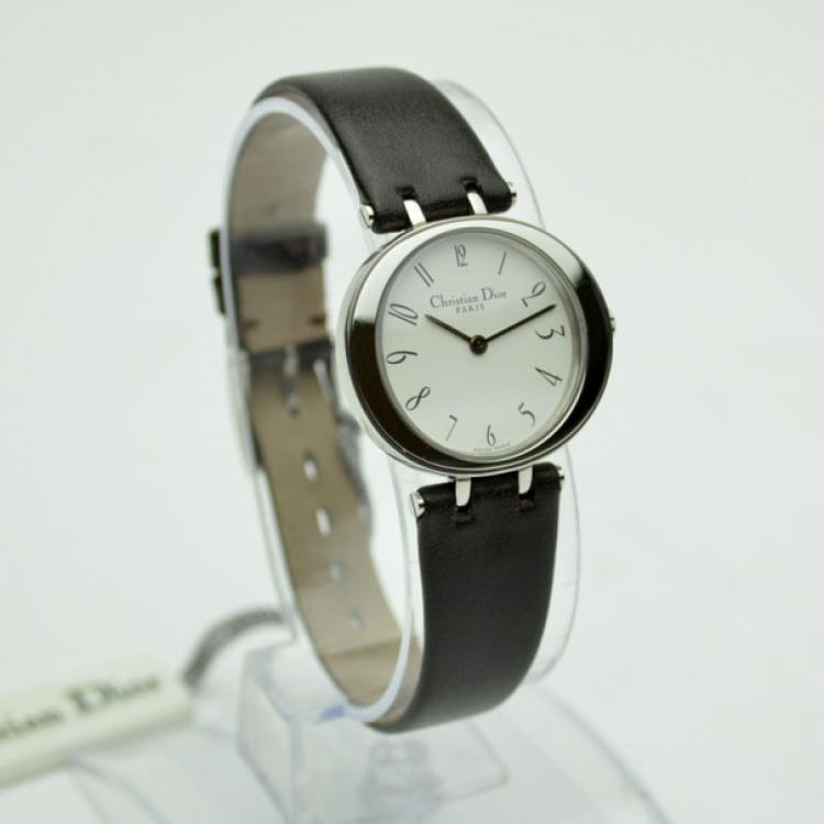 مملوكة مسبقًا Christian Dior White SS Ladies Wristwatch 