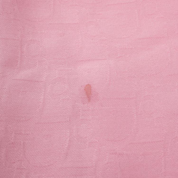 Pre Owned Dior Pink Silk Monogram Scarf