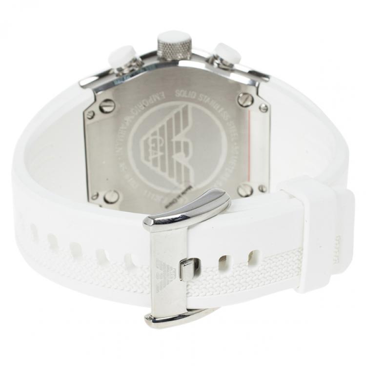 مملوكة مسبقًا Emporio Armani White Stainless Steel AR6103 Men's Wristwatch 44MM