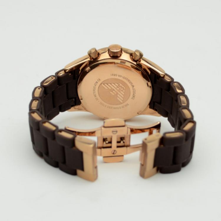 مملوكة مسبقًا Emporio Armani Stainless Steel Sportivo Chronograph Unisex Wristwatch 