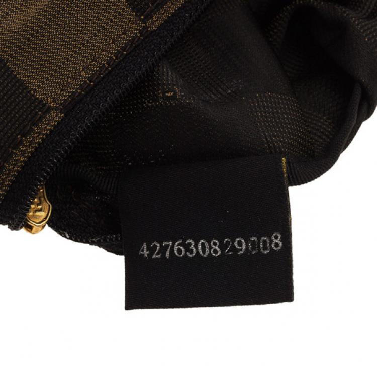 Pre Owned Fendi Brown Checkered Vintage Pouch