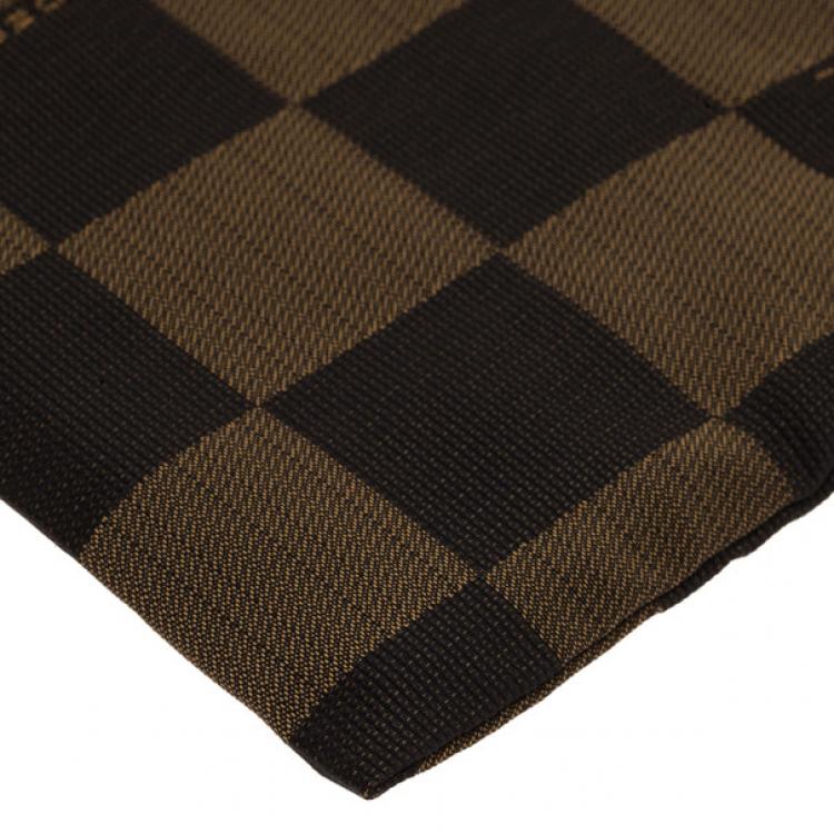 Pre Owned Fendi Brown Checkered Vintage Pouch