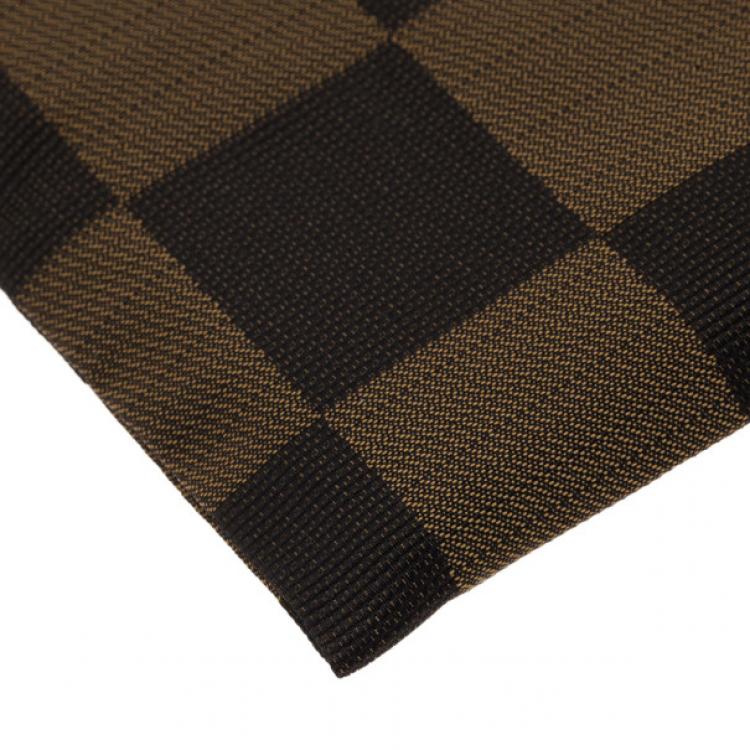 Pre Owned Fendi Brown Checkered Vintage Pouch