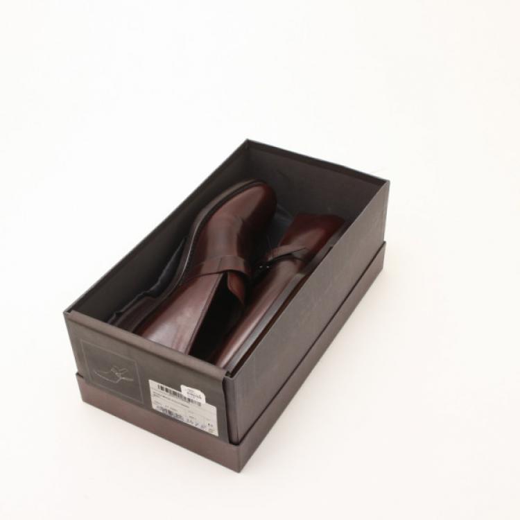 Pre Owned Fendi Brown Leather With Buckle Men's Shoes Size 44