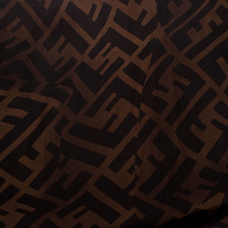 Pre Owned Fendi Dual Tone Silk Zucca Print Stole