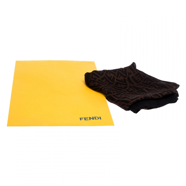 Pre Owned Fendi Dual Tone Silk Zucca Print Stole