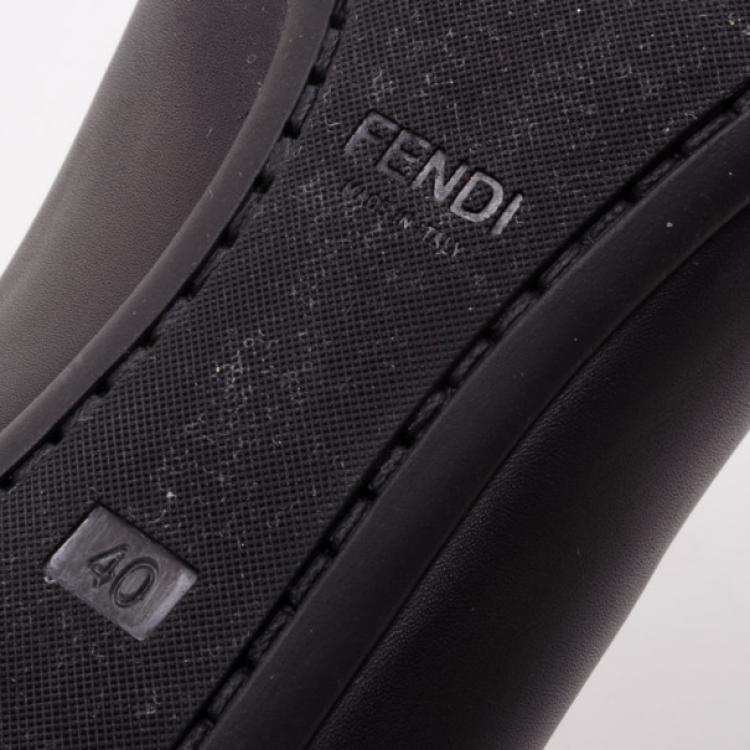Pre Owned Fendi Black Leather Chameleon Buckle Pumps Size 40