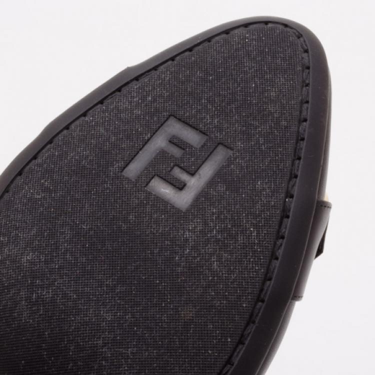 Pre Owned Fendi Black Leather Chameleon Buckle Pumps Size 40