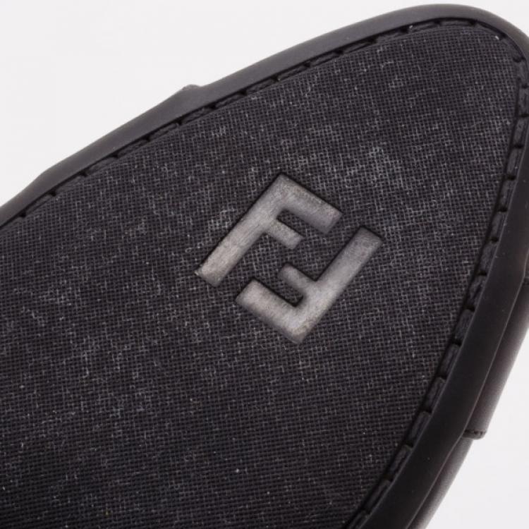 Pre Owned Fendi Black Leather Chameleon Buckle Pumps Size 40