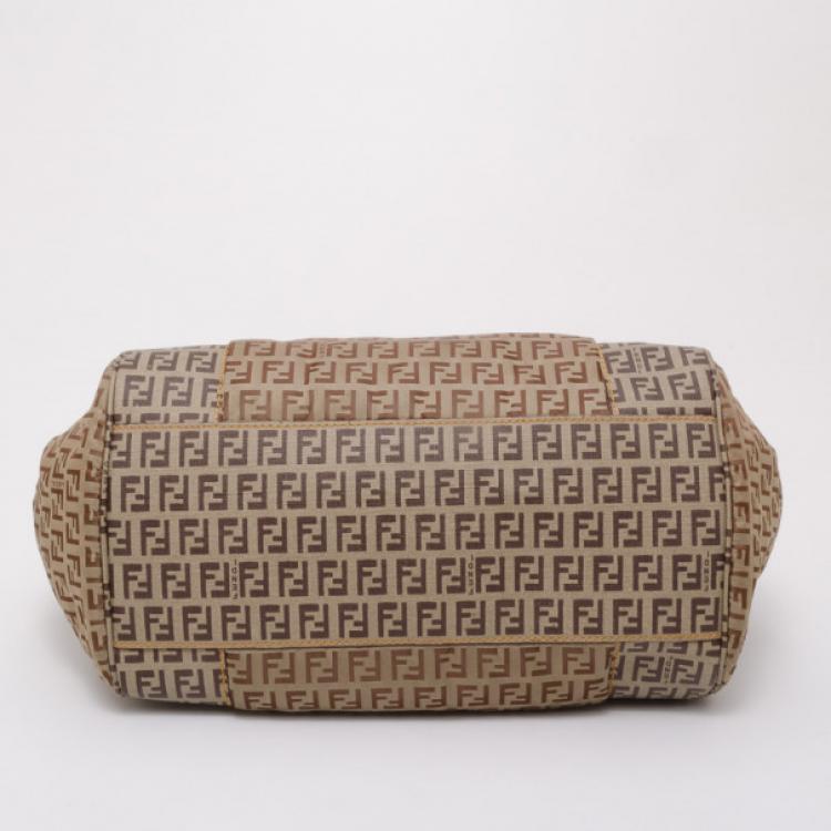 Pre Owned Fendi Zucchino Nylon and Spalmati Pillow Tote