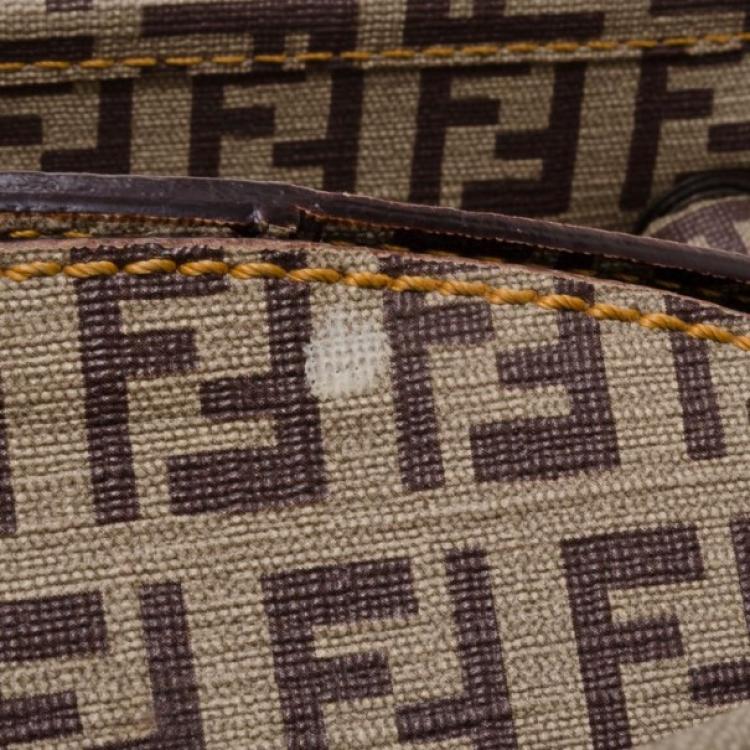 Pre Owned Fendi Zucchino Nylon and Spalmati Pillow Tote
