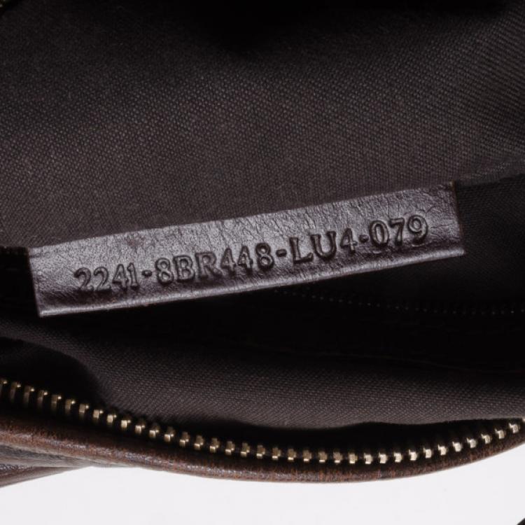 Pre Owned Fendi Brown Leather Monogram Chef Hobo 