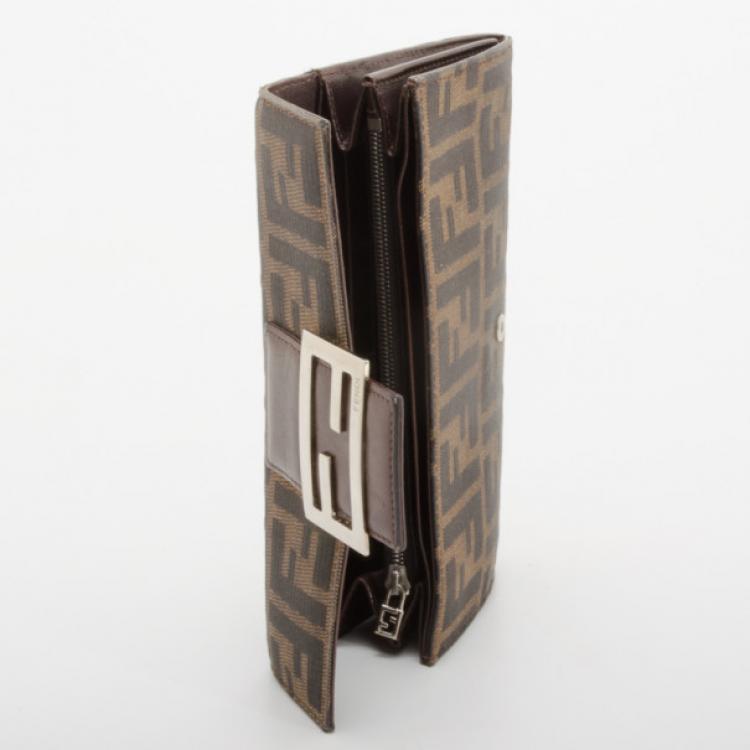 Pre Owned Fendi Zucca Continental Wallet