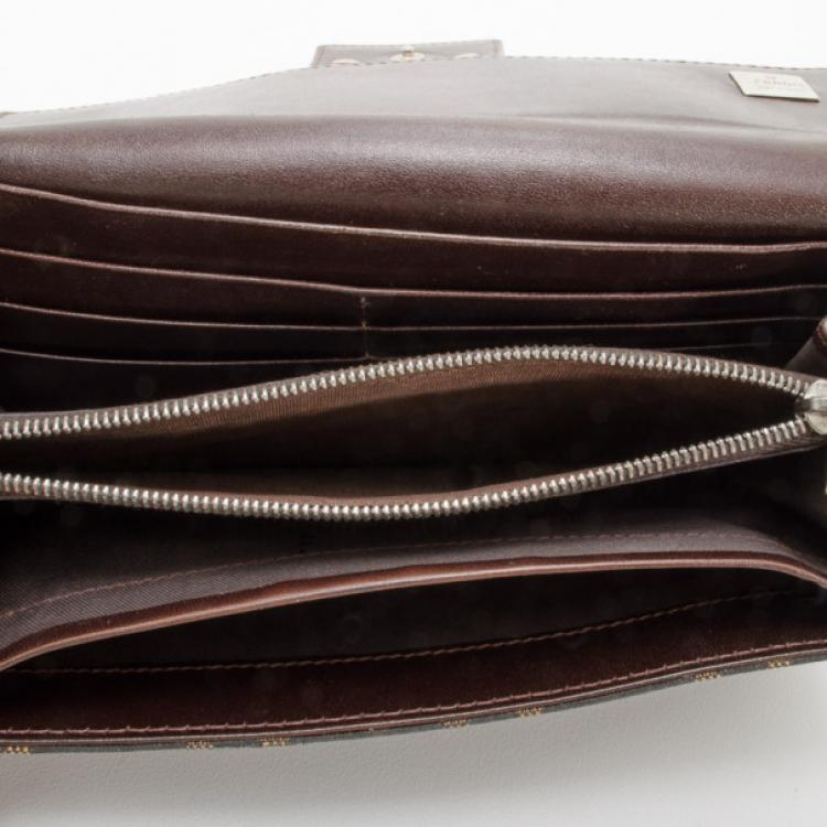 Pre Owned Fendi Zucca Continental Wallet