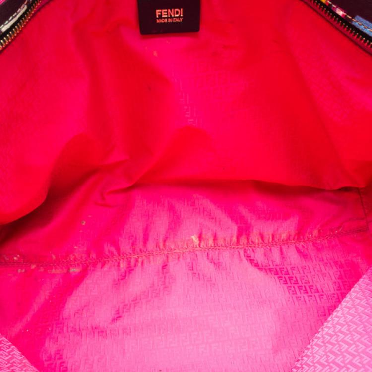 Pre Owned Fendi Black Multicolor Roll Shopper Tote 