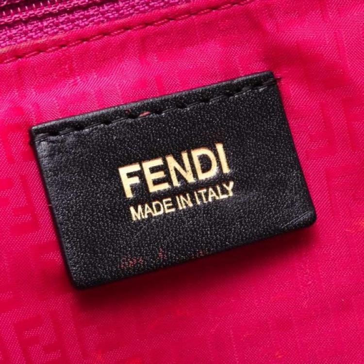 Pre Owned Fendi Black Multicolor Roll Shopper Tote 
