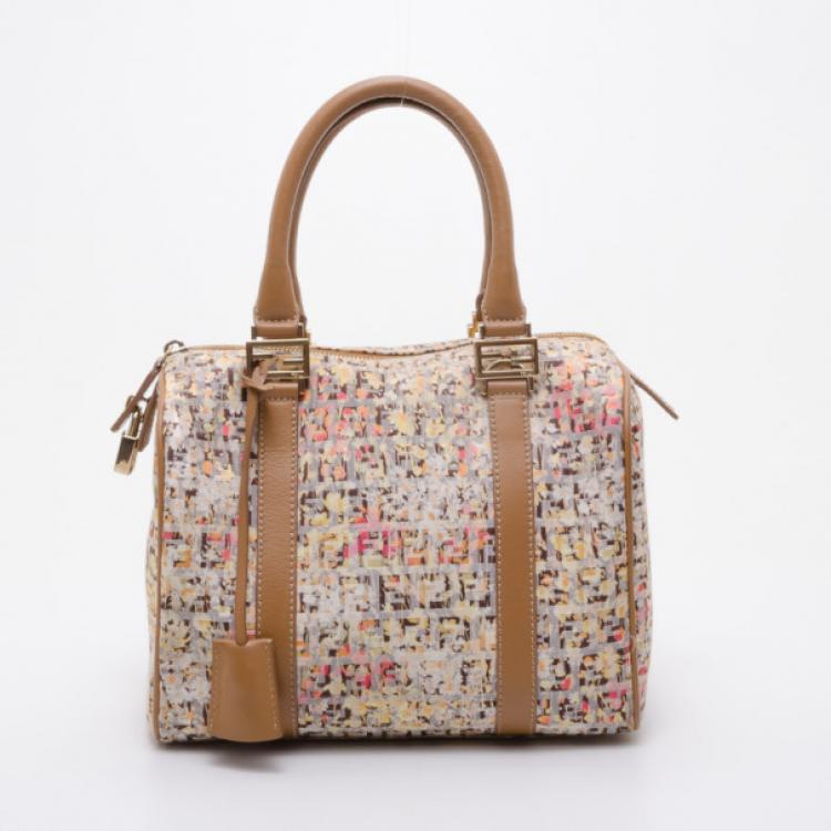 Fendi Beige Floral Print Zucchino Canvas Forever Satchel Fendi | TLC