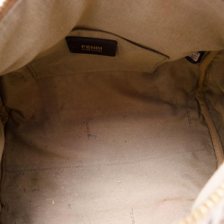 Pre Owned Fendi Beige Floral Print Zucchino Canvas Forever Satchel