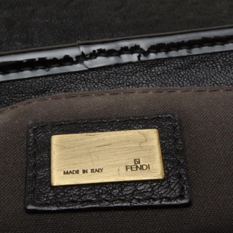 مملوكة مسبقًا Fendi Black Drummed Leather B Bag