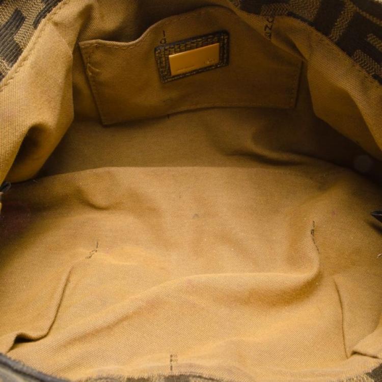 Pre Owned Fendi Tobacco Zucca Print Canvas and Bronze Leather Small Chef