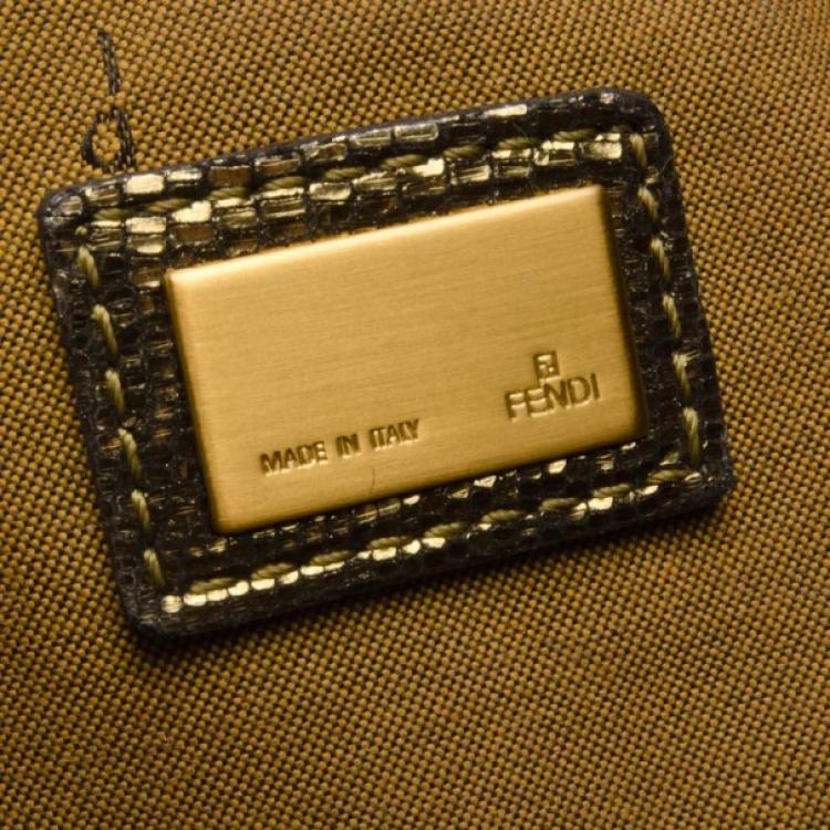 Pre Owned Fendi Tobacco Zucca Print Canvas and Bronze Leather Small Chef