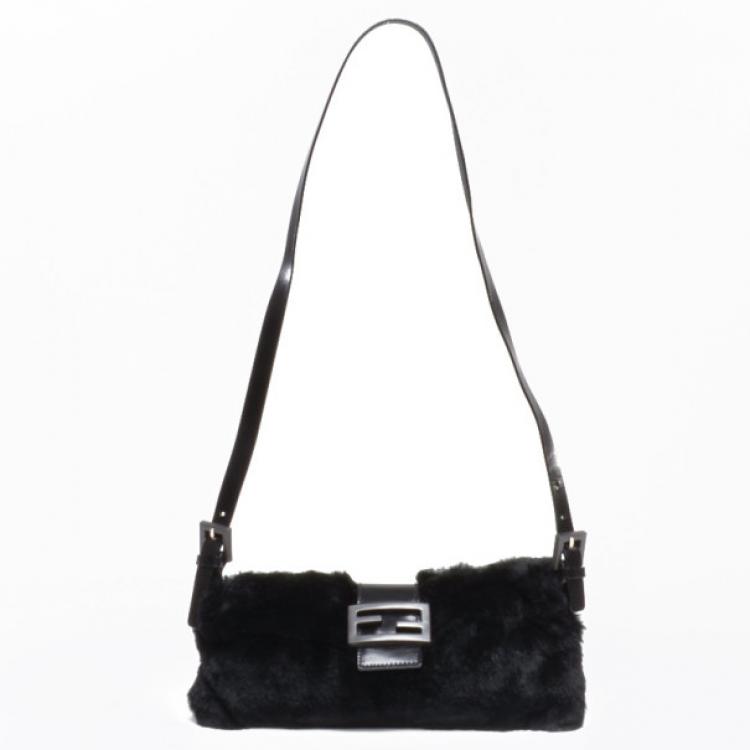 Pre Owned Fendi Fur Baguette Bag 