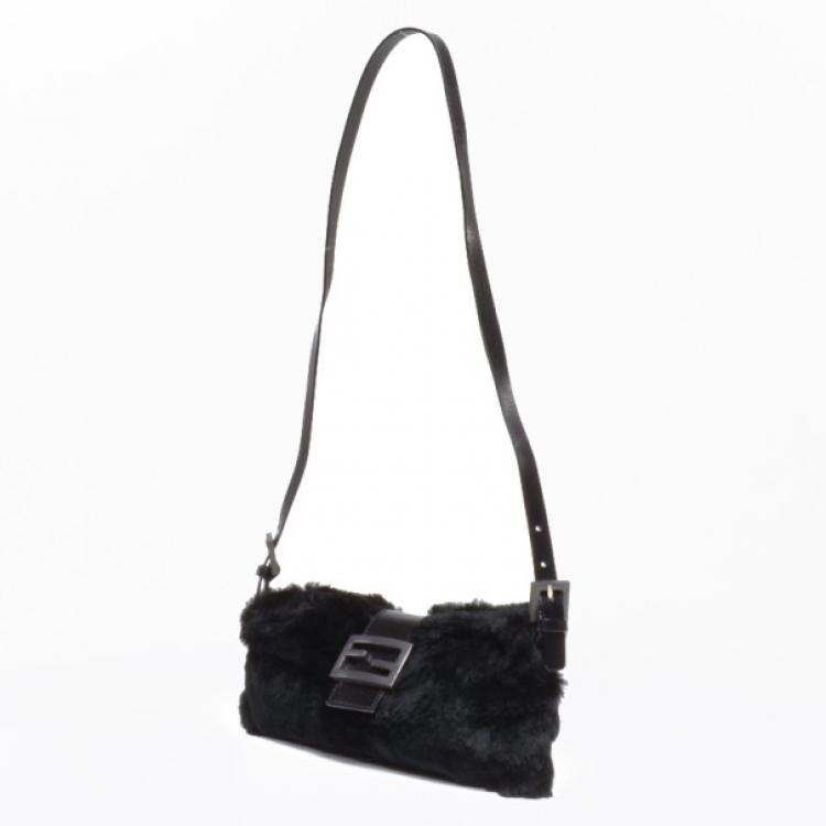 Pre Owned Fendi Fur Baguette Bag 