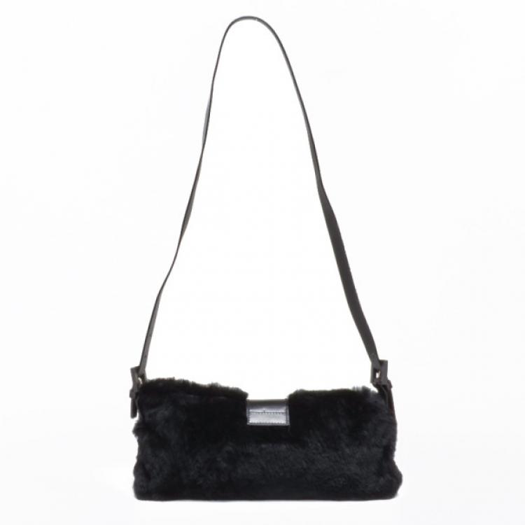 Pre Owned Fendi Fur Baguette Bag 