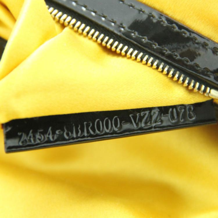 Pre Owned Fendi Enamel Charmed Yellow Evening Baguette