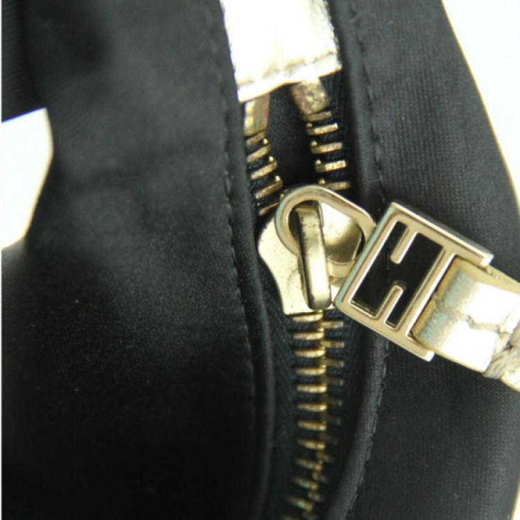 Pre Owned Fendi Black Satin Mini Hobo