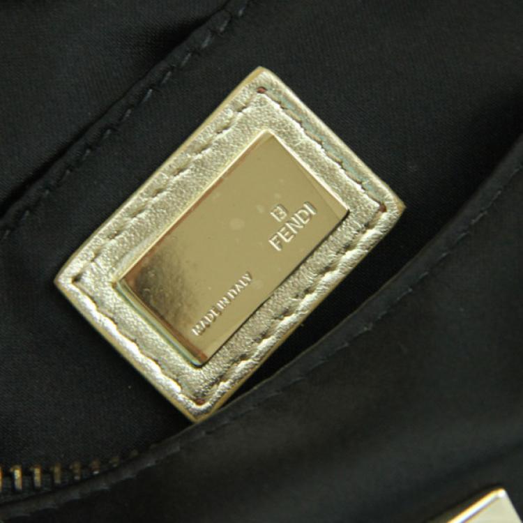 Pre Owned Fendi Black Satin Mini Hobo