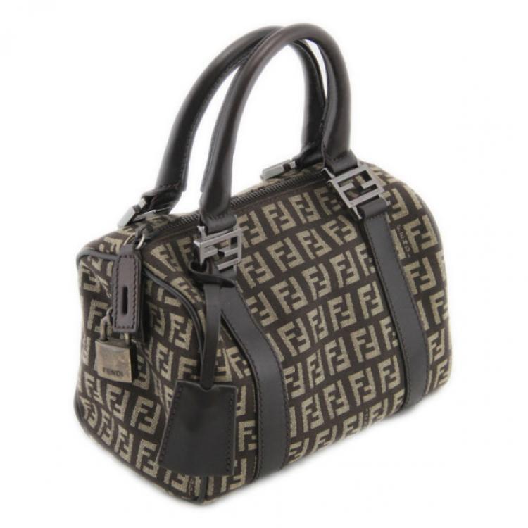 Fendi zucchino hot sale boston bag