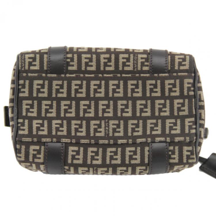 Pre Owned Fendi Mini Zucchino Boston Bag