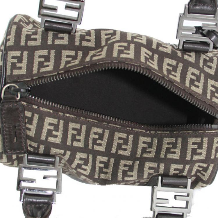 Pre Owned Fendi Mini Zucchino Boston Bag
