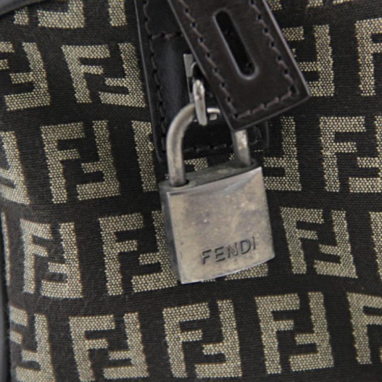Pre Owned Fendi Mini Zucchino Boston Bag