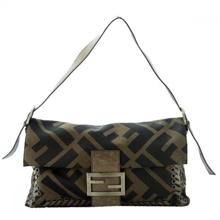 Pre Owned Fendi Zucca Large Baguette Handbag