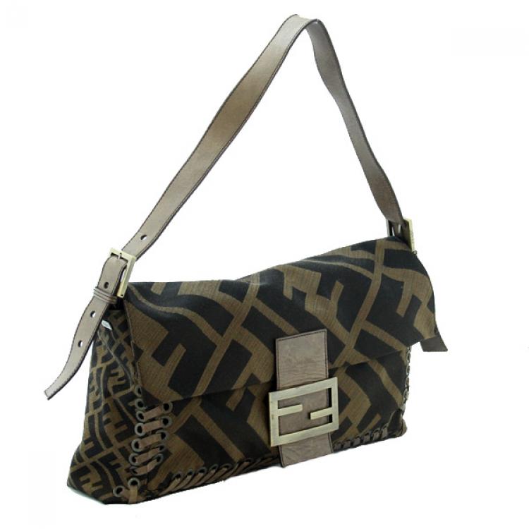 Pre Owned Fendi Zucca Large Baguette Handbag