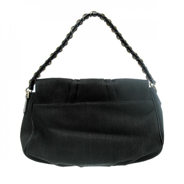 Pre Owned Fendi 'Mia' Canvas Flap Bag