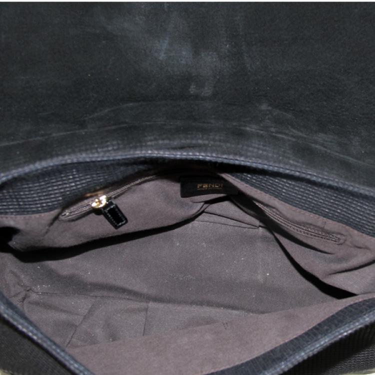 Pre Owned Fendi 'Mia' Canvas Flap Bag