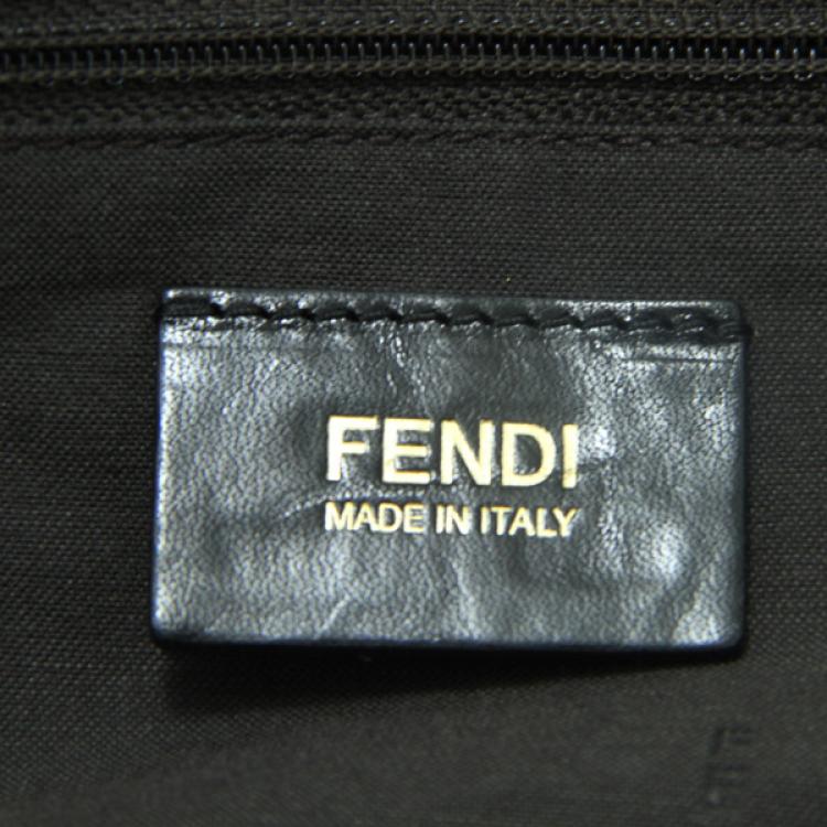 Pre Owned Fendi 'Mia' Canvas Flap Bag