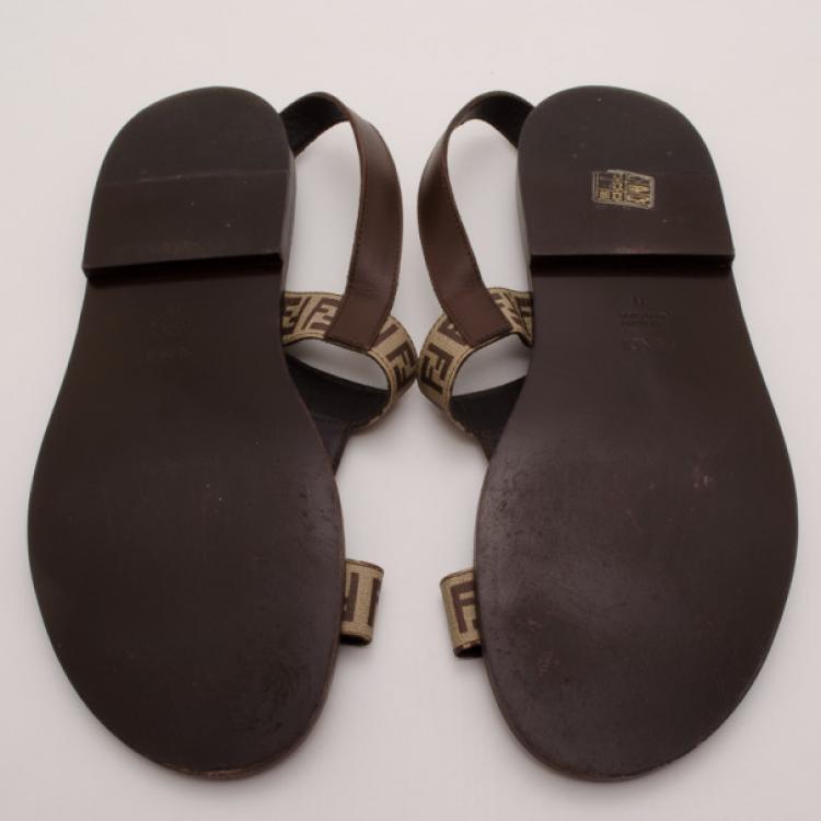 Pre Owned Fendi Mens Zucchino Sandals Size 44