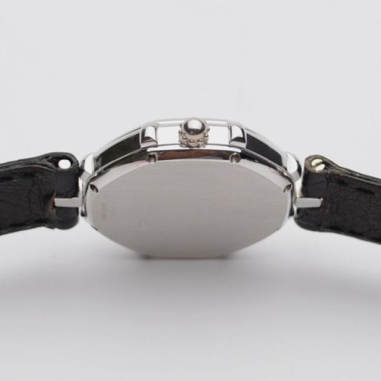 Pre Owned Gerald Genta Octagon 18K White Gold Mens Wristwatch 34 MM 