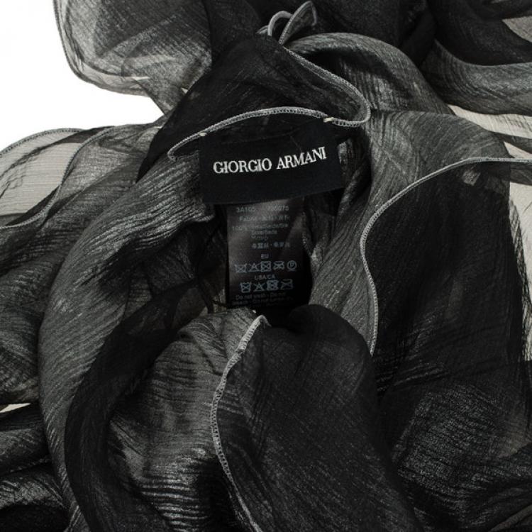 Pre Owned Giorgio Armani Ruched Bicolour Evening Scarf