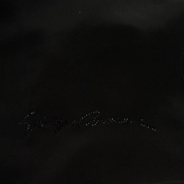 Pre Owned Giorgio Armani Black Silk Scarf