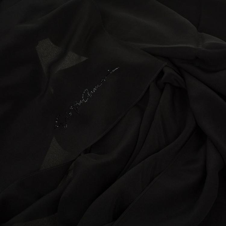 Pre Owned Giorgio Armani Black Silk Scarf