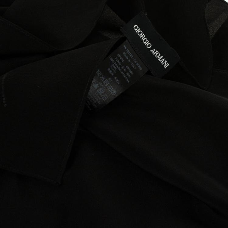 Pre Owned Giorgio Armani Black Silk Scarf