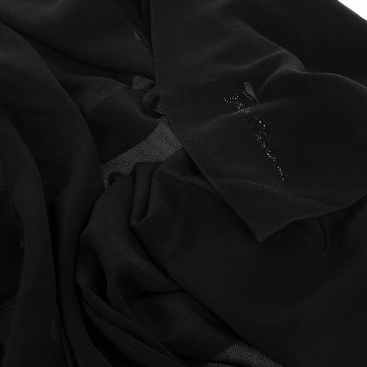 Pre Owned Giorgio Armani Black Silk Scarf