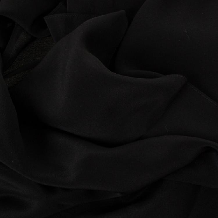 Pre Owned Giorgio Armani Black Silk Scarf