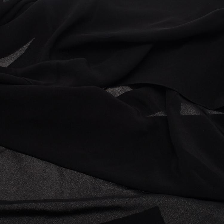 Pre Owned Giorgio Armani Black Silk Scarf