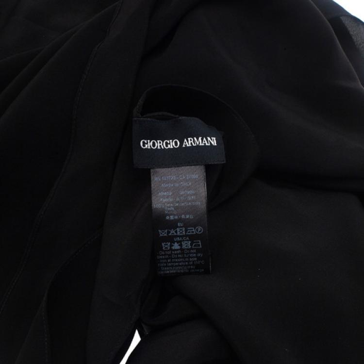Pre Owned Giorgio Armani Black Silk Scarf